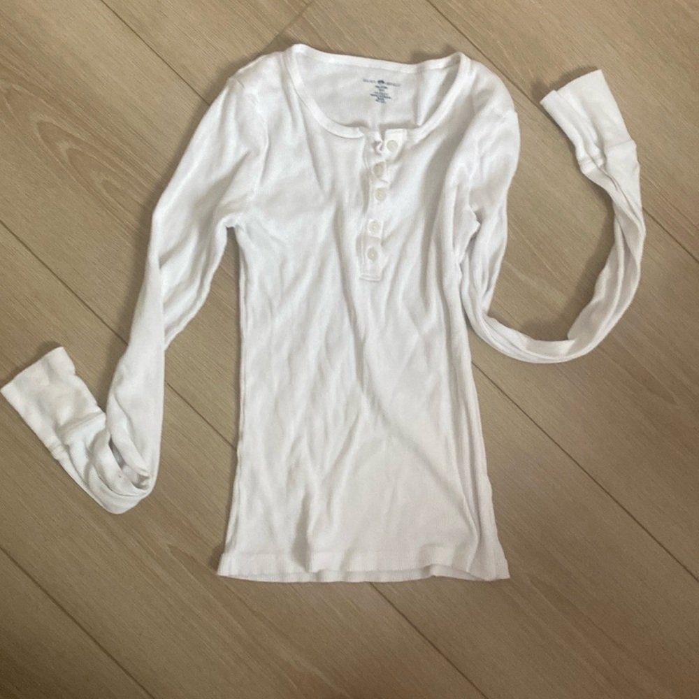 brandy melville white ribbed long sleeve